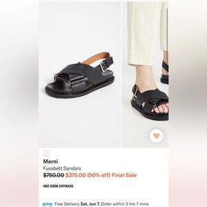 Marni Black Platform Sandals with Quilted Straps